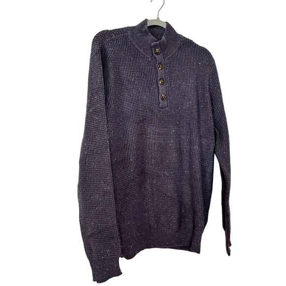 Alesbury Henley Waffle Knit Pullover Odyssey Grey Wool Blend Men's Medium NWT - Picture 2 of 9